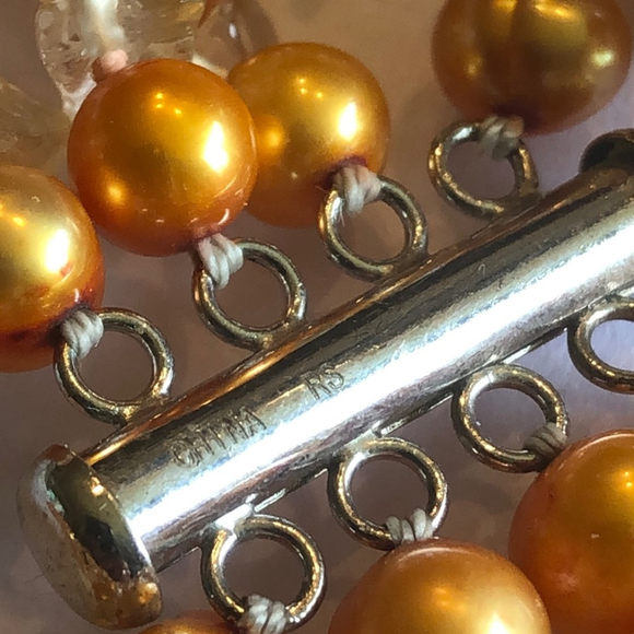 Ross Simons Gold Citrine Genuine Freshwater Pearls Beaded Torsade Necklace - Picture 7 of 10